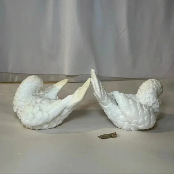 Set of 2 Vintage A Santini White Alabaster Marble Doves  Figurine Made in Italy - Picture 4 of 10